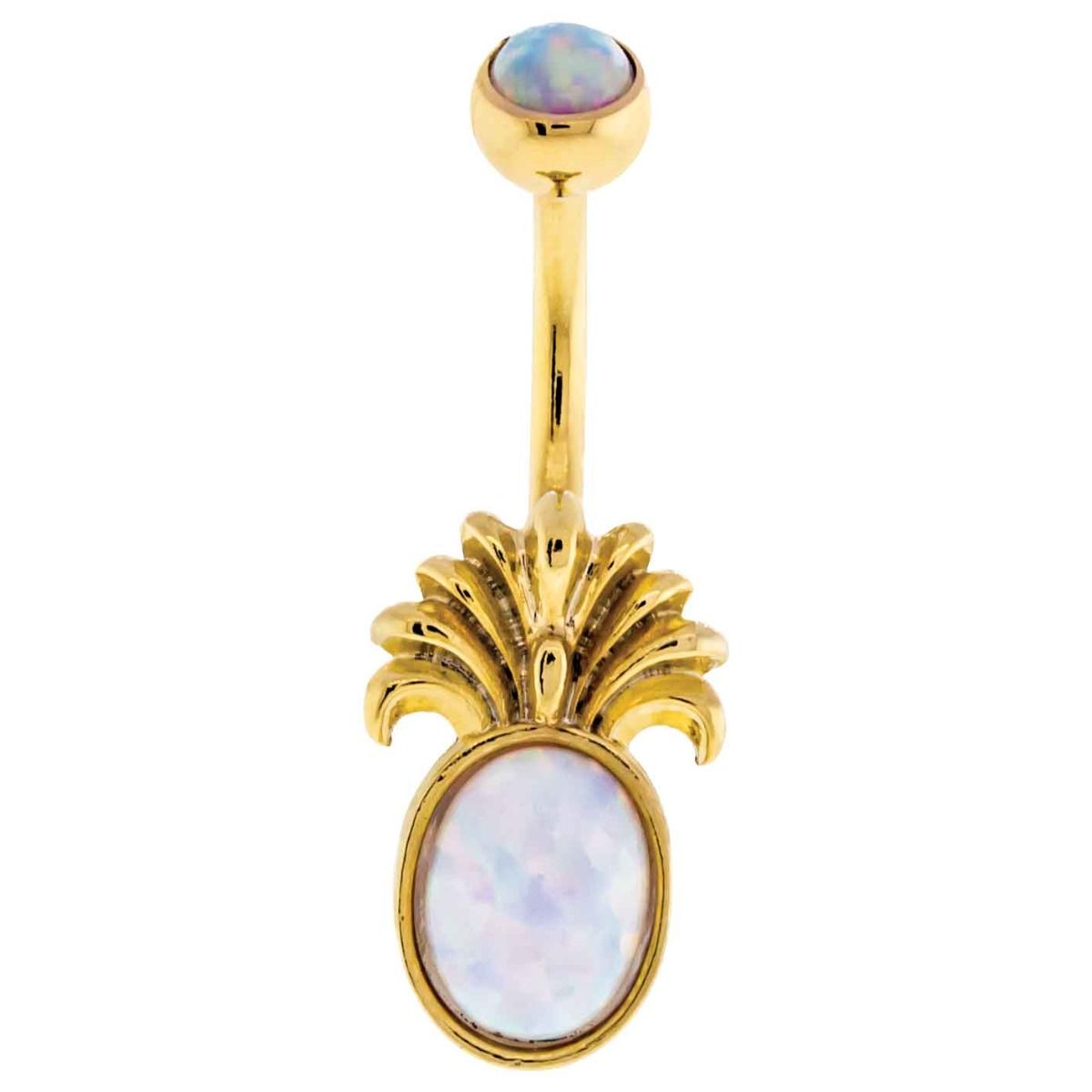 Belly Ring - No Dangle Opal Pineapple Belly Ring - 1 Piece -Rebel Bod-RebelBod