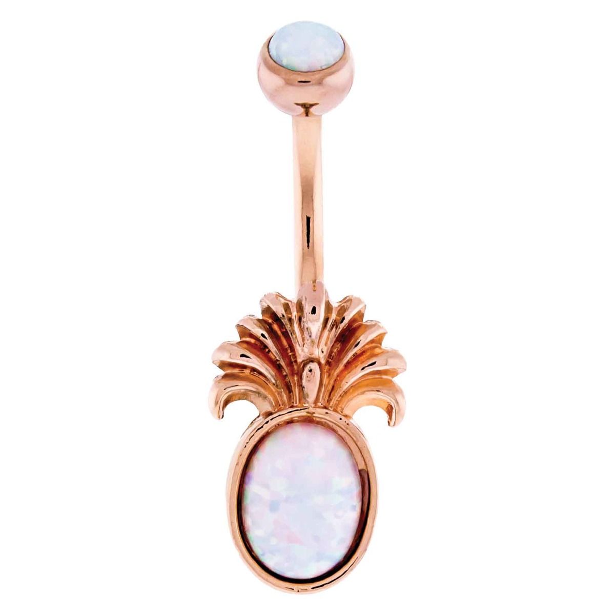 Belly Ring - No Dangle Opal Pineapple Belly Ring - 1 Piece -Rebel Bod-RebelBod