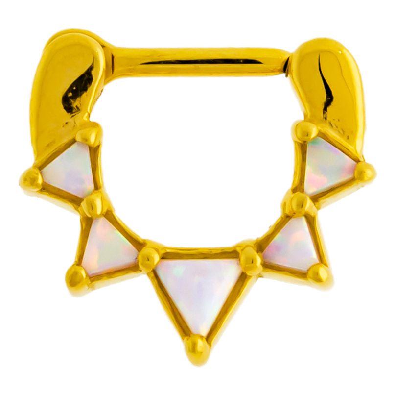SEAMLESS CLICKER Opal Triangle Septum Clicker - 1 Piece -Rebel Bod-RebelBod