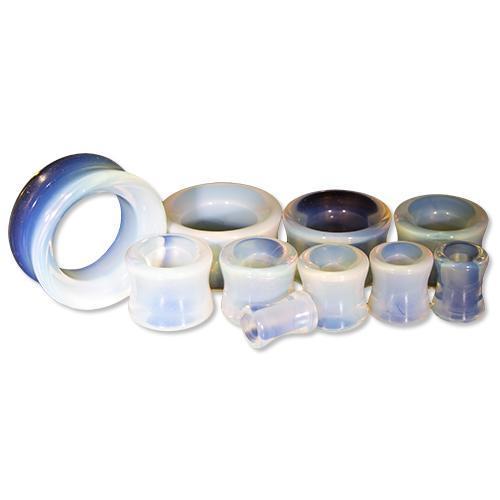 Opalite Stone Double Flare Tunnel Pair - 1 Pair