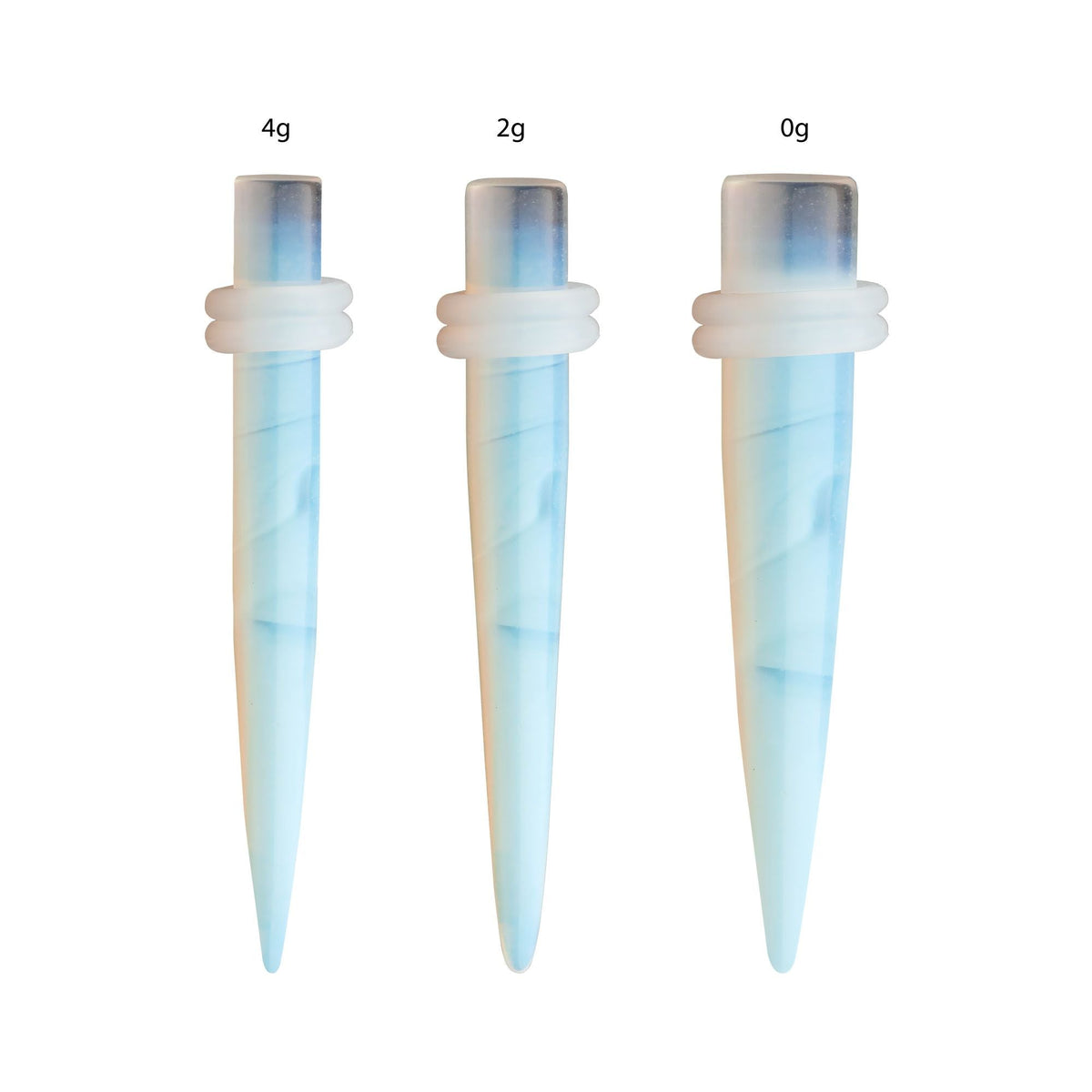 Organics Opalite Stone Taper Clear O-ring pstntpopl-4pr -Rebel Bod-RebelBod