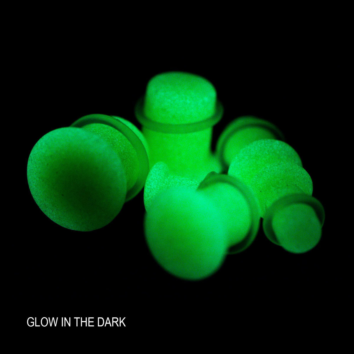 Orange Glow in the Dark Single Flare Glass Plugs - 1 Pair
