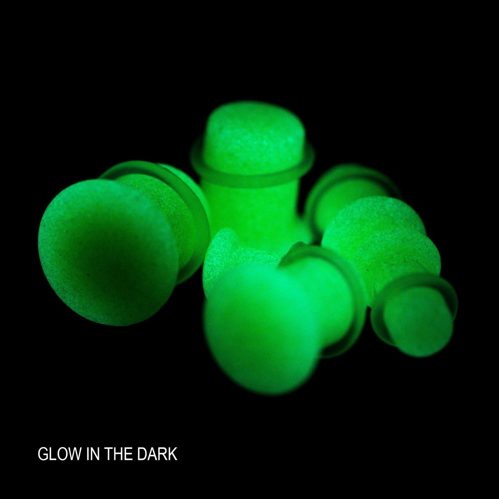 Orange Glow in the Dark Single Flare Glass Plugs - 1 Pair