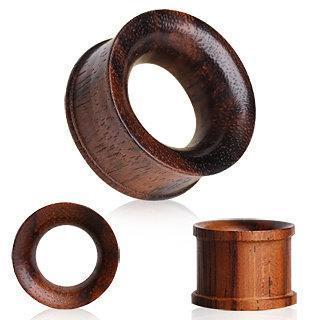 Ear Gauges/Gauge Earrings/Plugs Earrings - Double Flare Organic Sono Wood Flesh Tunnel Plug with Double Flares - 1 Piece -Rebel Bod-RebelBod