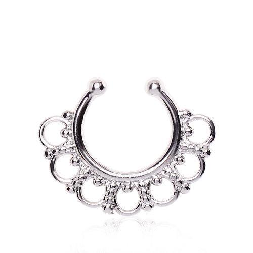 Ornamental Filigree Circles Fake Septum Clicker Daith Clicker