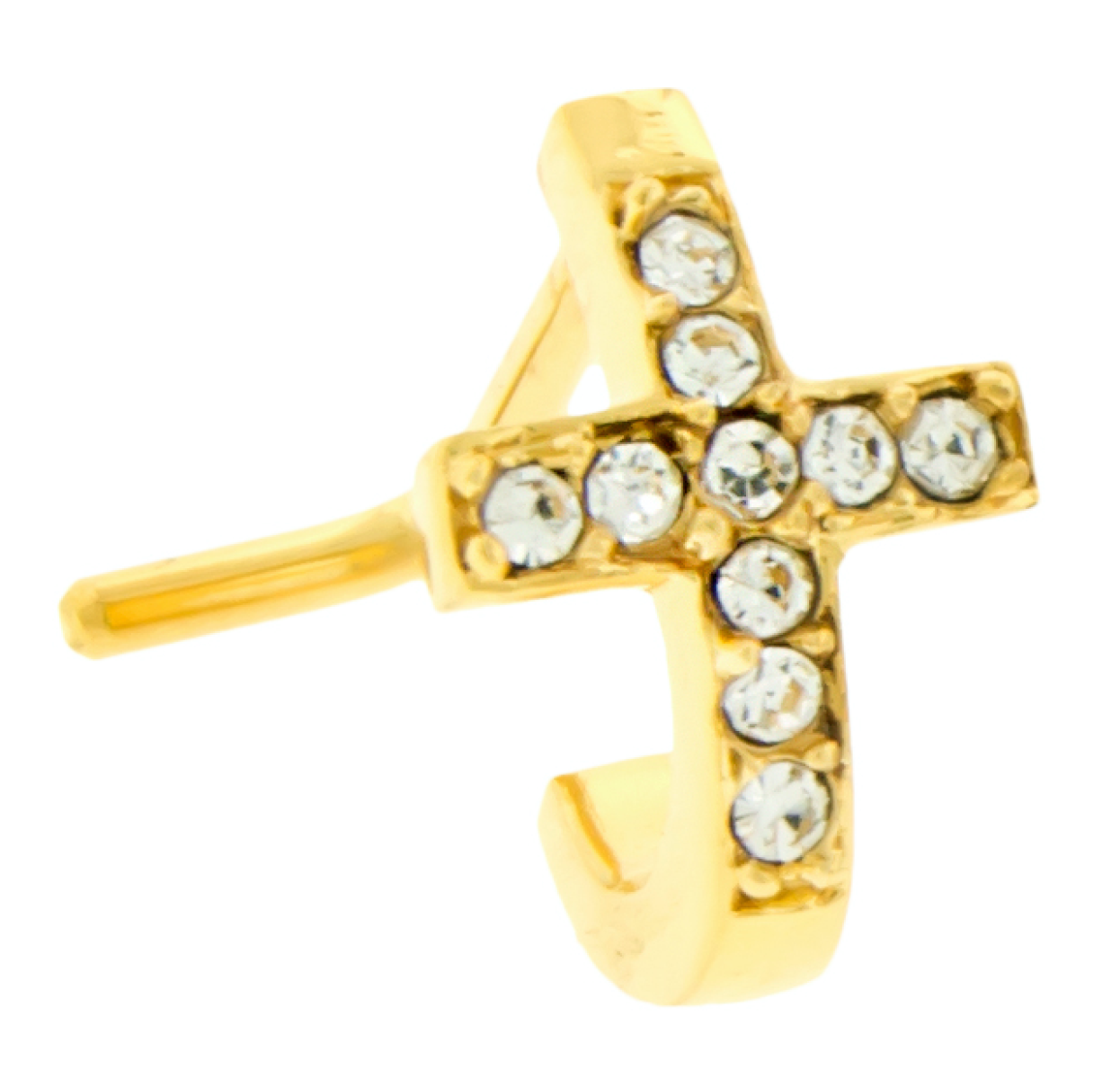 Nose Ring - Nose Curve Ornate Gemmed Cross Nose Curve  - 1 Piece -Rebel Bod-RebelBod