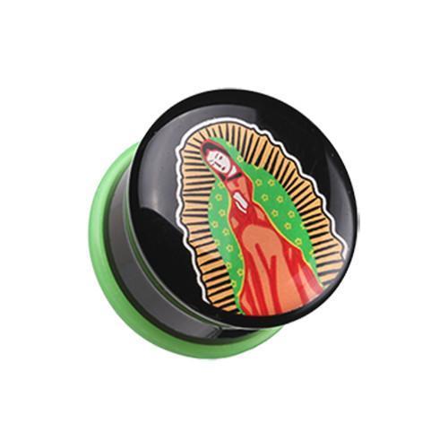 Our Lady of Guadalupe Single Flared Ear Gauge Plug - 1 Pair