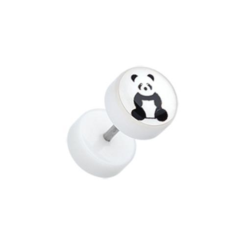 Panda Bear Acrylic Fake Plug - 1 Pair