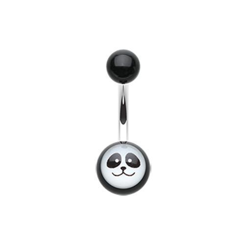 Panda Face Acrylic Logo Belly Button Ring