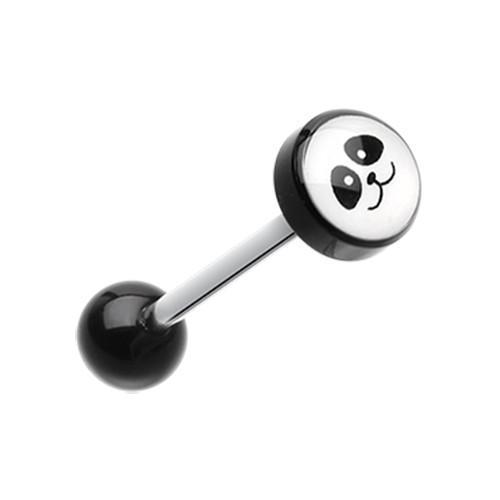 Panda Face Logo Acrylic Barbell Tongue Ring