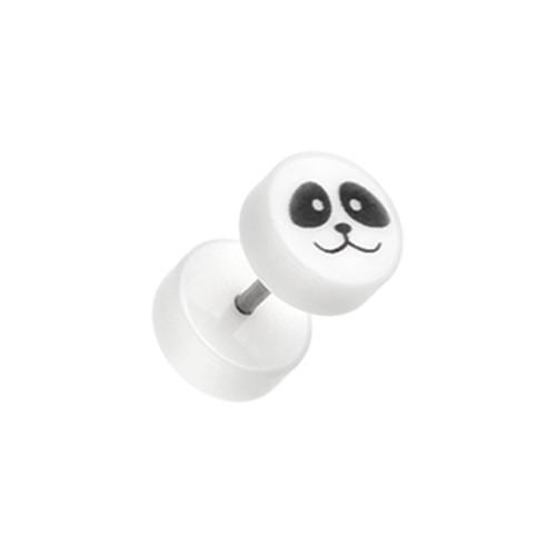 Panda Face UV Acrylic Fake Plug - 1 Pair