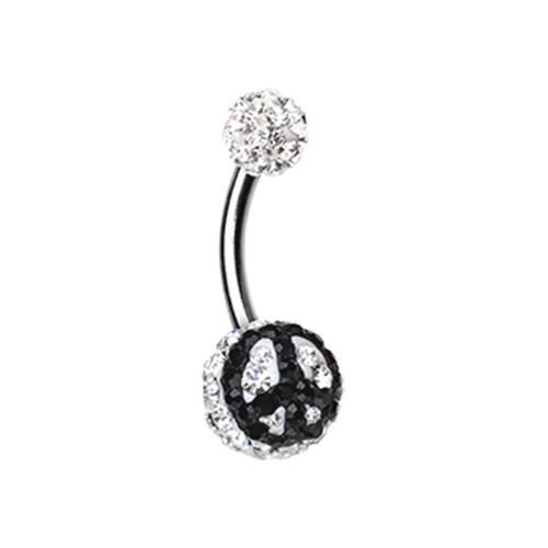 Peace Sign Multi-Sprinkle Dot Belly Button Ring