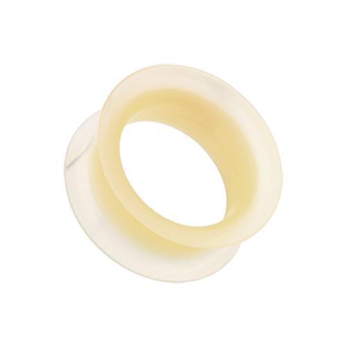 Peach Ultra Thin Flexible Silicone Ear Skin Double Flared Tunnel Plug - 1 Pair