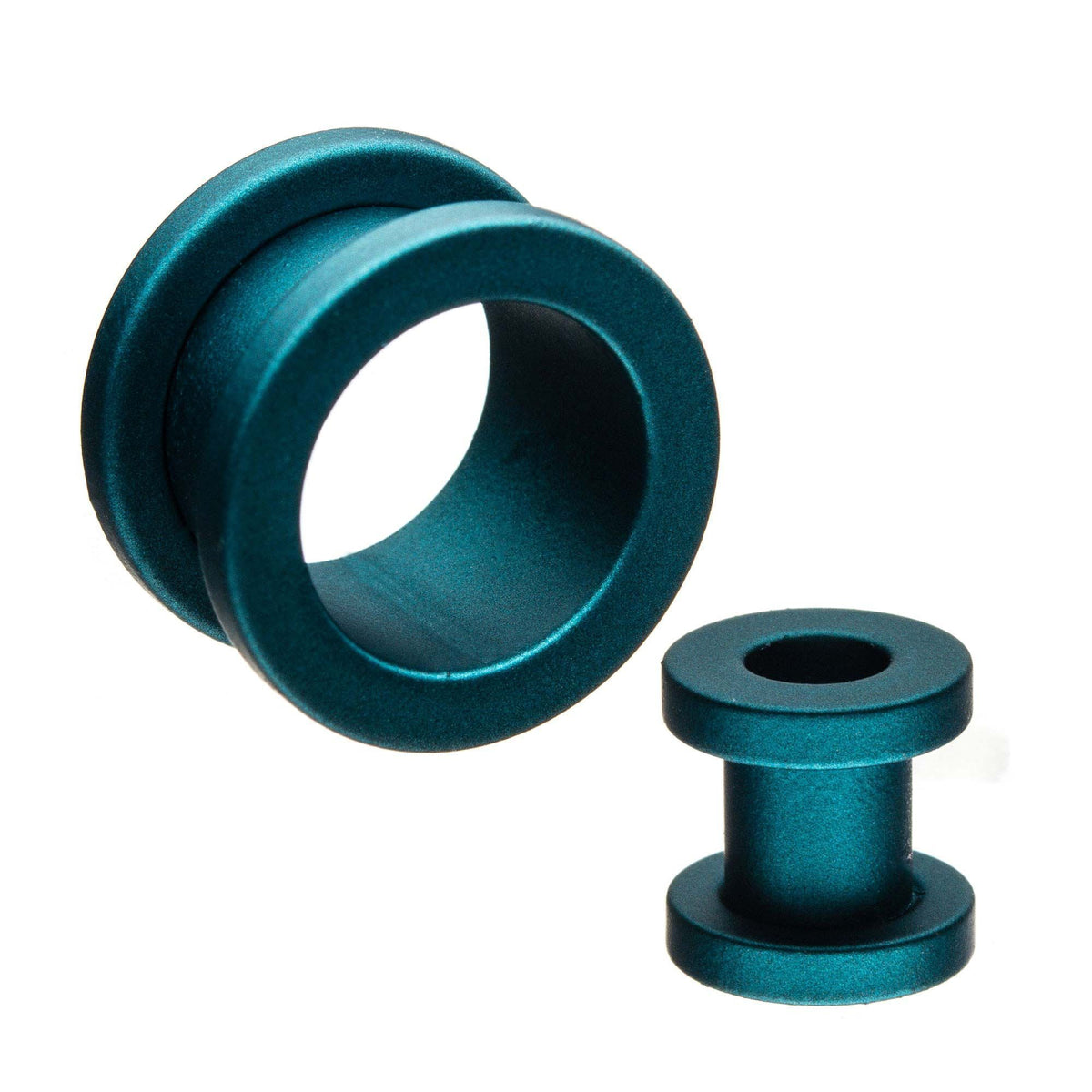Peacock Blue Silicone Coated Screw Fit Tunnel Plugs - 1 Pair  sbvpsrpdb