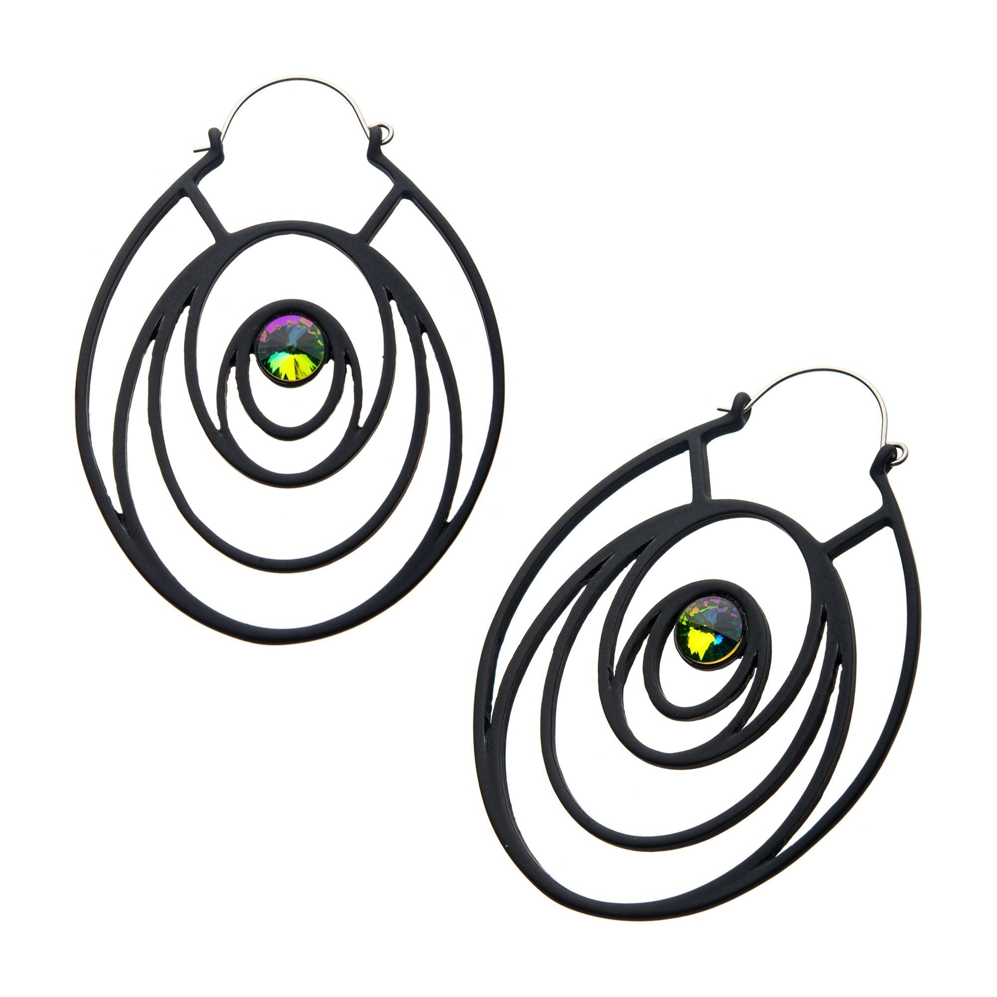 Tapers - Hanging Peacock Web Plug Hoops -Rebel Bod-RebelBod