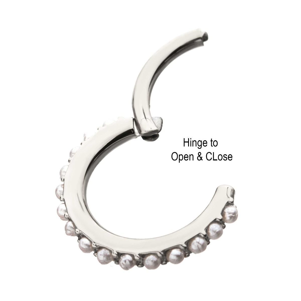 SEAMLESS CLICKER Pearly Prong Set Clicker Hinged Segment Ring sbvsgrhg611 -Rebel Bod-RebelBod