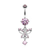 Pink Alluring Butterfly Belly Button Ring