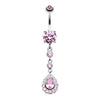 Pink Angelic Gem Cascading Belly Button Ring
