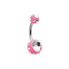 Pink Aurora Gem Ball Acrylic Belly Button Ring