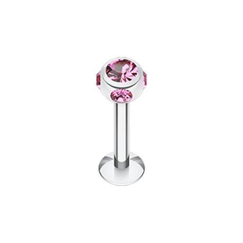 Pink Aurora Gem Ball Labret