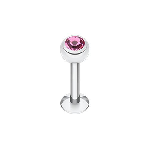 Pink Gem Ball Labret