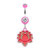 Pink Bright Lotus Belly Button Ring