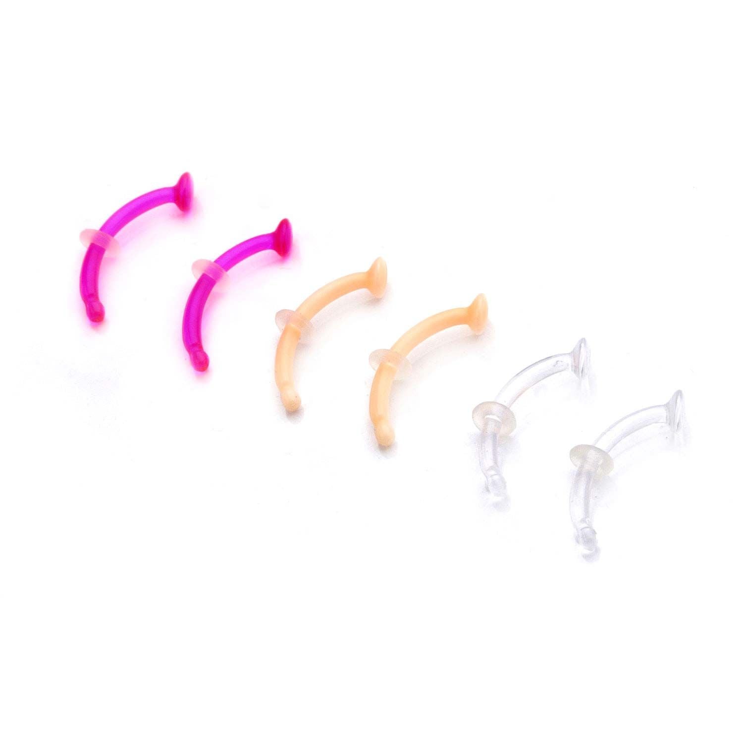 Retainers Pink Clear Opaque Eyebrow Multi Packs Retainers - 1 Pack -Rebel Bod-RebelBod