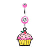 Pink Cupcake sweets Belly Button Ring
