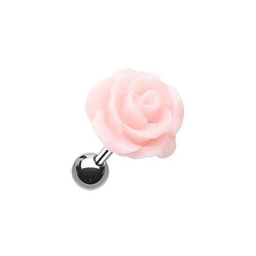 Pink Dainty Rose Tragus Cartilage Barbell Earring - 1 Piece