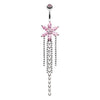 Pink Enchanting Flower Chandelier Belly Button Ring