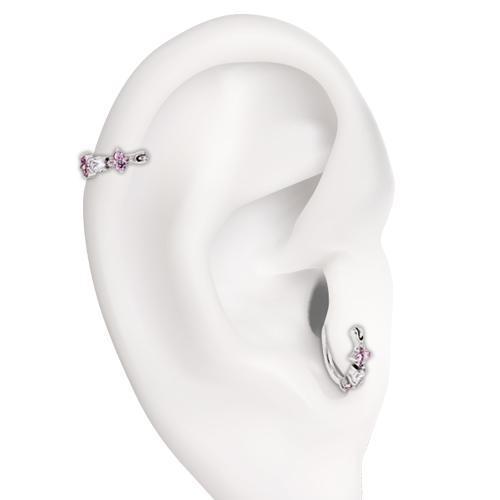 Clicker - Cartilage | Septum Pink Gem Cluster Tragus Rook Ear Clicker - 1 Piece + -Rebel Bod-RebelBod