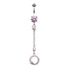 Pink Glistening Karma Loop Belly Button Ring