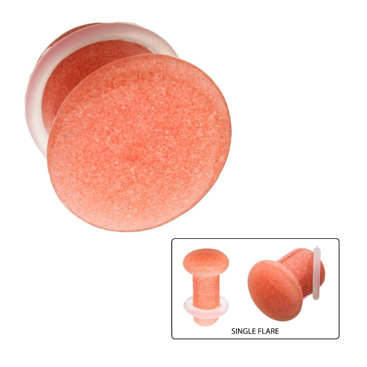 Pink Glow in the Dark Single Flare Glass Plugs - 1 Pair