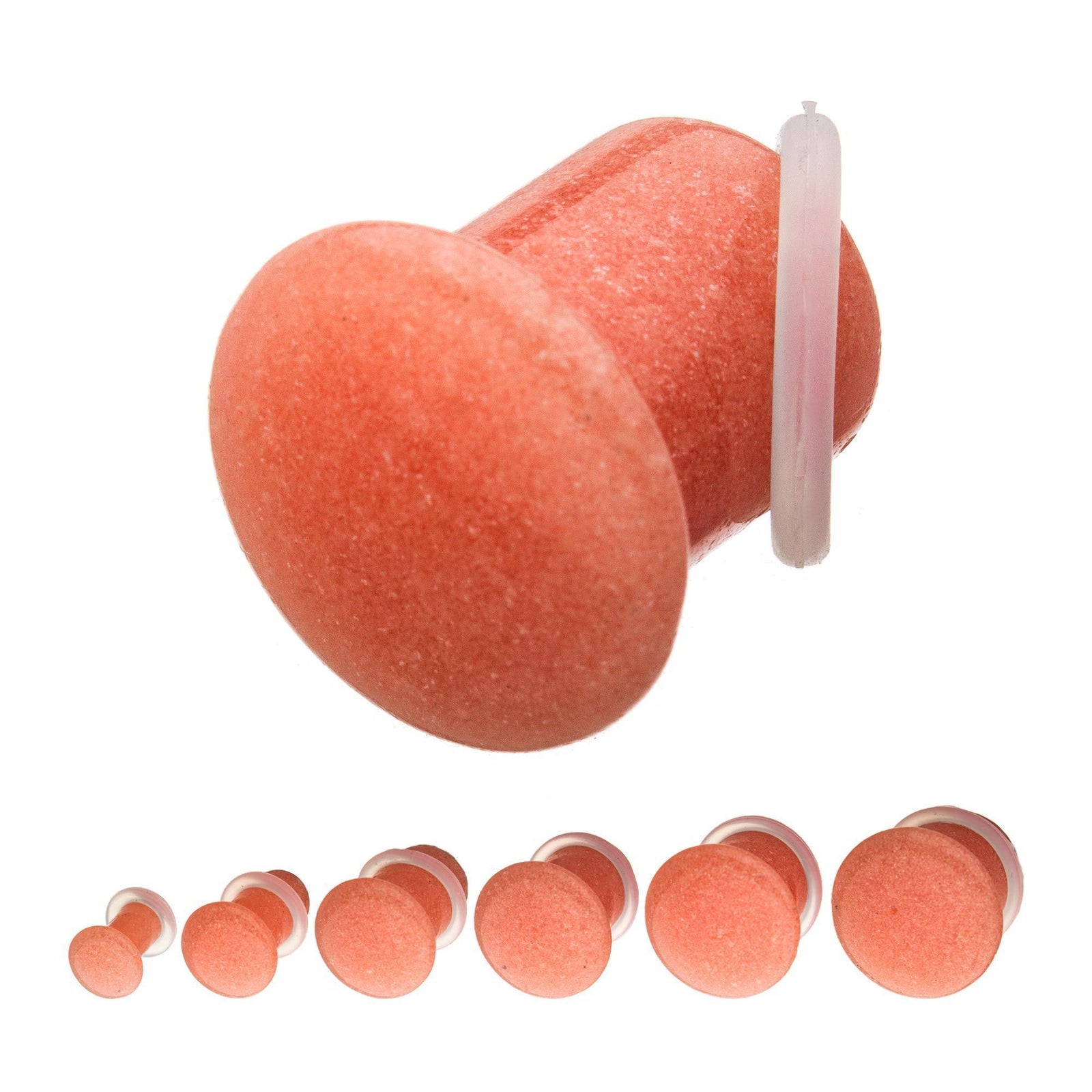 Pink Glow in the Dark Single Flare Glass Plugs - 1 Pair
