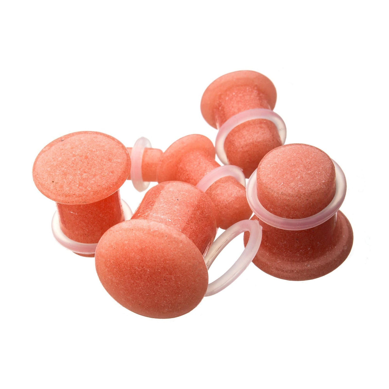 Pink Glow in the Dark Single Flare Glass Plugs - 1 Pair