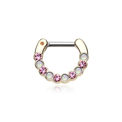 Pink Golden Opal Paradigm Septum Clicker / Daith Clicker - 1 Piece