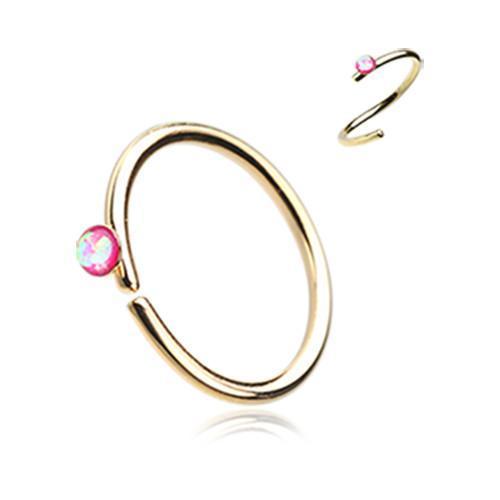 Pink Golden Opal Sparkle Bendable Nose Hoop