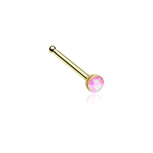 Pink Golden Opal Sparkle Nose Stud Ring