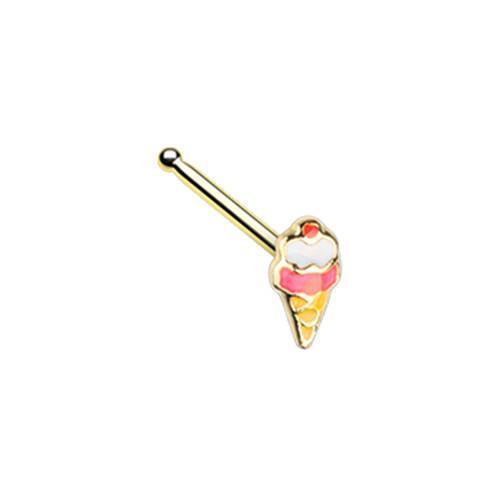 Pink Golden Summertime Sadness Ice Cream Cone Nose Stud Ring