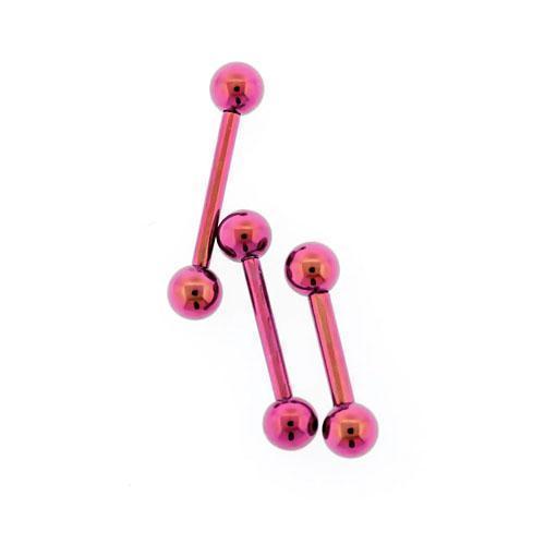 STRAIGHT BARBELL Pink Internally Threaded Titanium Barbell - 1 Piece - Special -Rebel Bod-RebelBod
