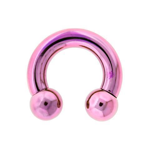 CIRCULAR BARBELL | HORSESHOE Pink Internally Threaded Titanium Horseshoe Circular Barbell - 1 Piece - Special -Rebel Bod-RebelBod