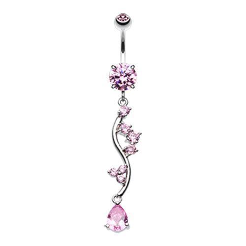 Pink Journey Drops Belly Button Ring