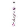 Pink Journey Drops Belly Button Ring