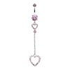 Pink Luscious Double Hearts Belly Button Ring