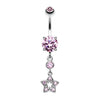 Pink Mini Star Dazzle Belly Button Ring