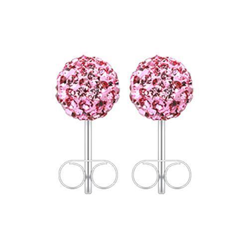Pink Multi-Sprinkle Dot Multi Gem Ball Ear Stud Earrings - 1 Pair