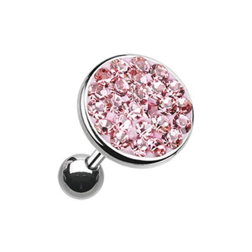 Pink Multi-Sprinkle Dot Multi-Gem Round Tragus Cartilage Barbell Earring - 1 Piece