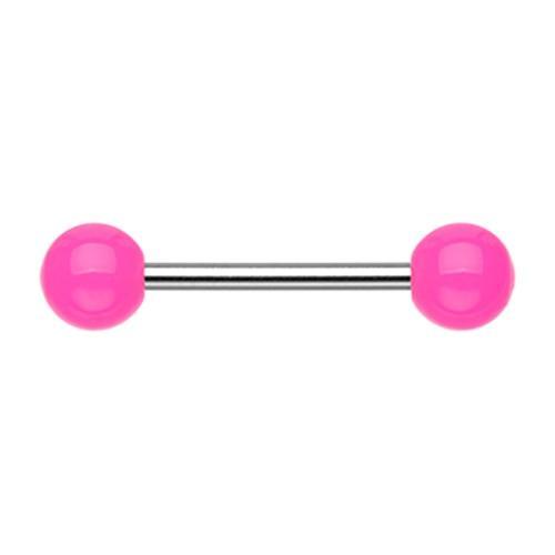 Pink Neon Acrylic Nipple Barbell - 1 Piece