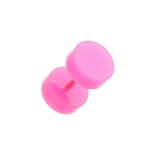 Pink Neon Acrylic Fake Plug - 1 Pair