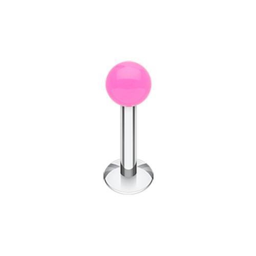 Pink Neon UV Acrylic Ball Top Labret